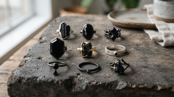 Découvrez la collection tendance de bagues en pierre noire